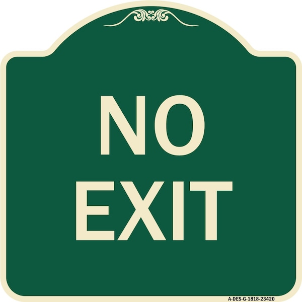Parking Lot No Exit Heavy-Gauge Aluminum Architectural Sign, 18" L, 18" H, G-1818-23420